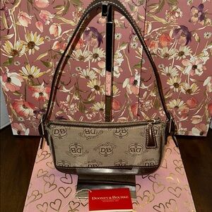 Y2K Dooney & Bourke Brown Mini Zip Baguette. Excellent like new condition